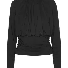 Топ с высоким воротником и сборками