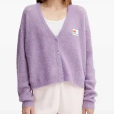 Кардиган с V-образным вырезом и нашивками
