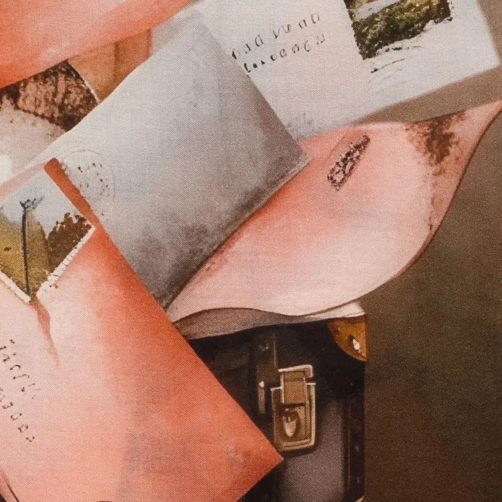 Шарф с бахромой и принтом