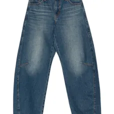 Широкие джинсы с нашивкой-логотипом