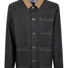 Джинсовая куртка с контрастным воротником