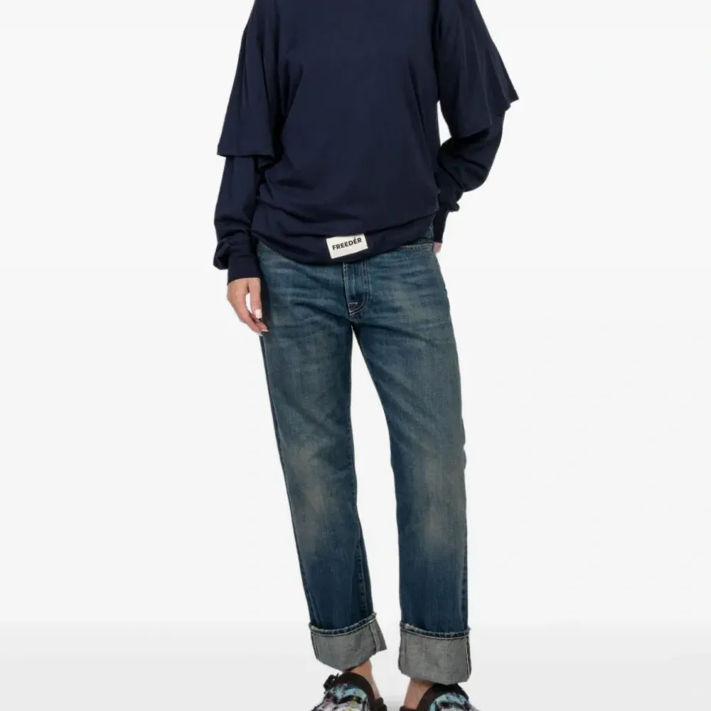 Двухслойный топ с длинными рукавами