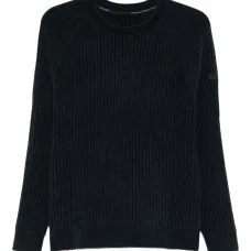 Свитер в рубчик с круглым вырезом