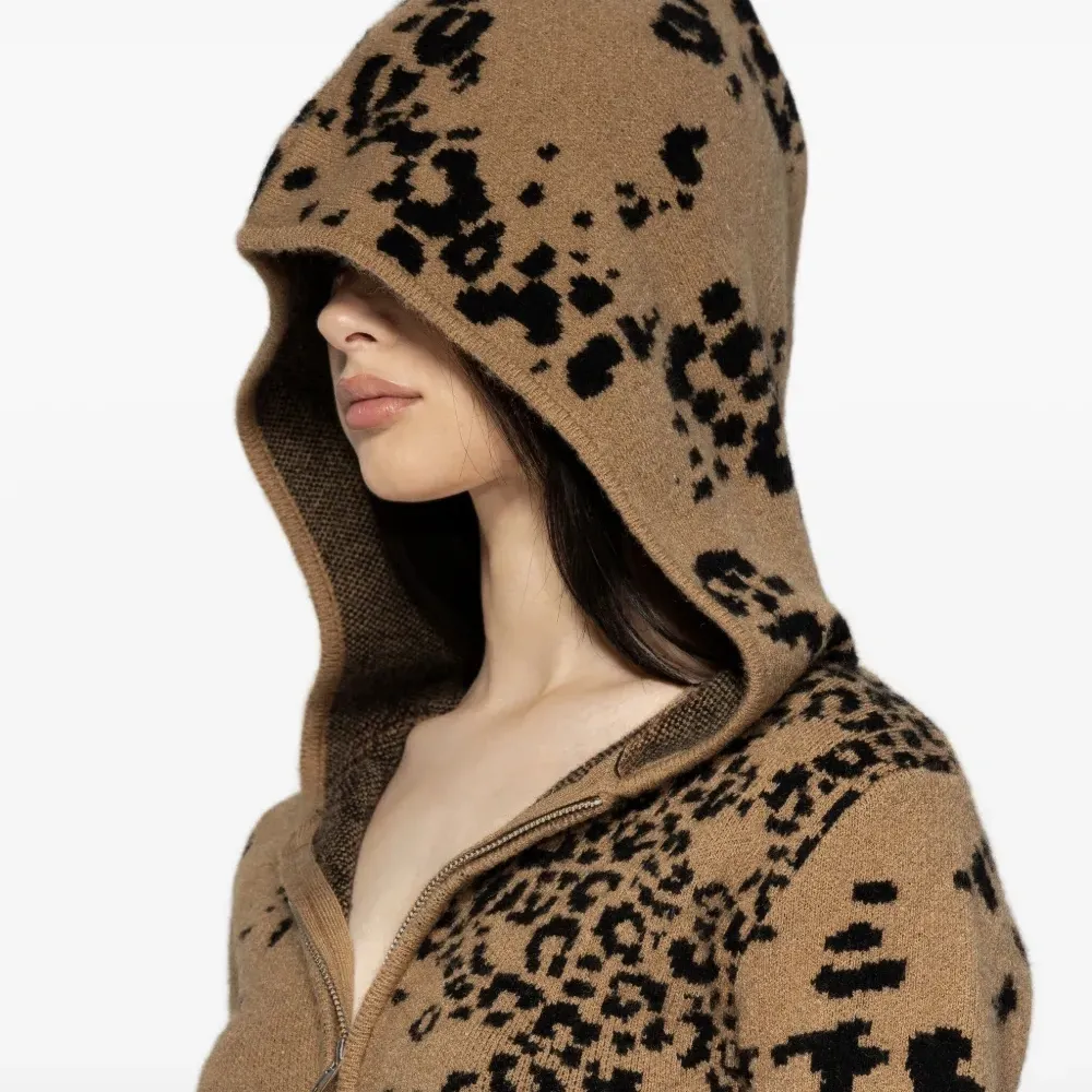 Худи на молнии с анималистичным принтом