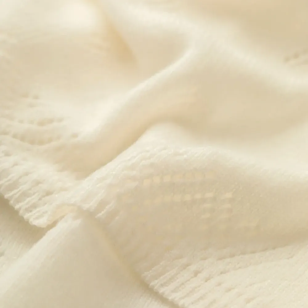 Плед с ажурной вязкой