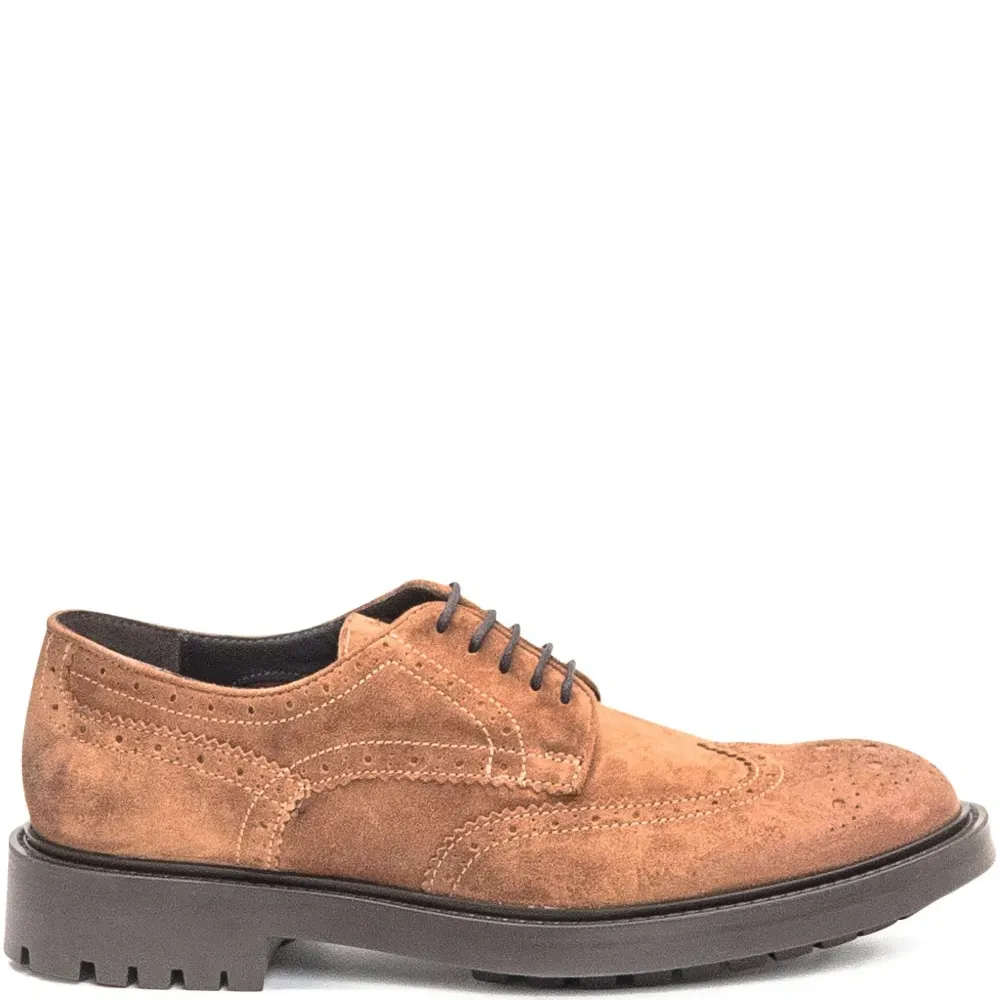 Туфли дерби на шнуровке с брогированием