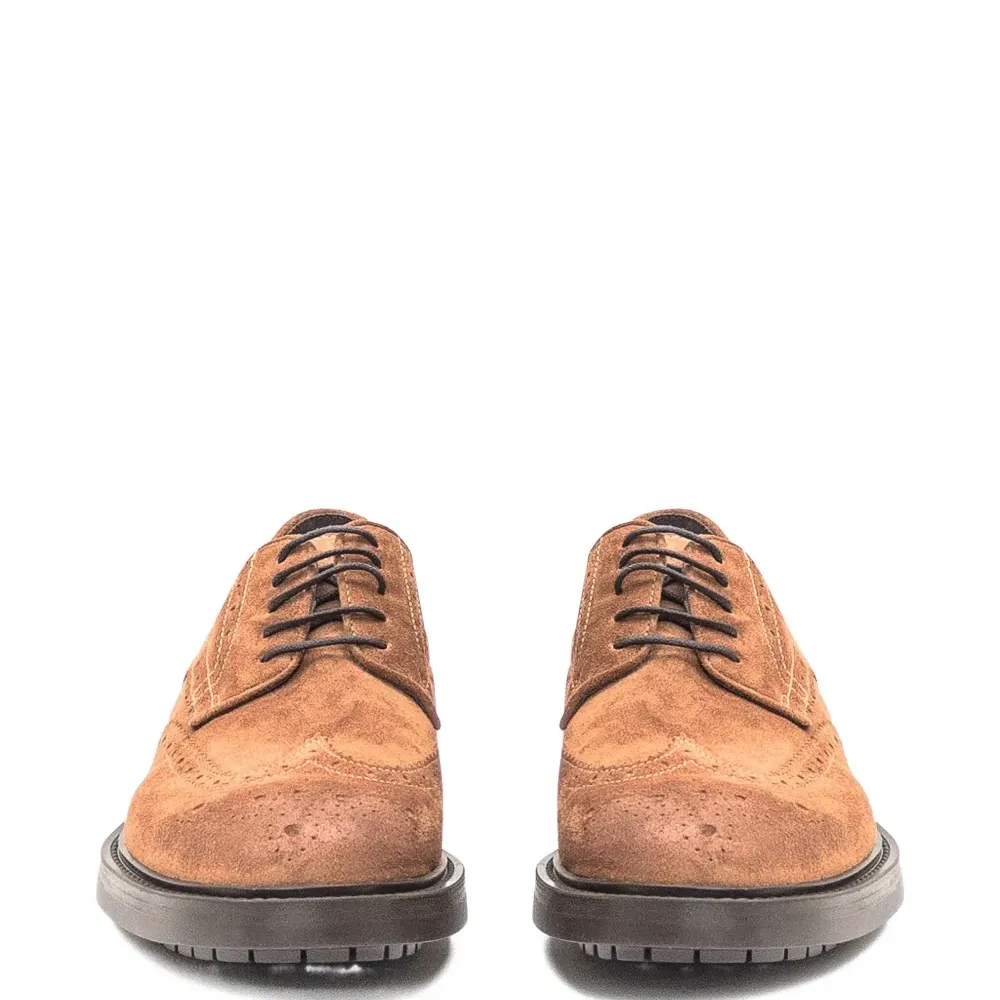 Туфли дерби на шнуровке с брогированием