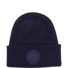 Шерстяная шапка бини с нашивкой-логотипом