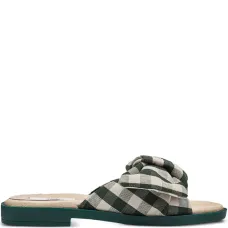 Клетчатые сандалии с бантами