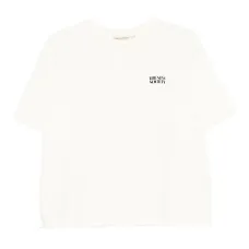 Укороченная футболка с вышитым логотипом