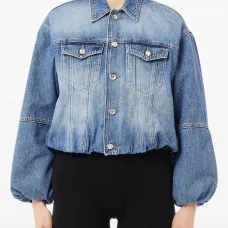 Джинсовая куртка с объемными рукавами Джинсовая куртка с объемными рукавами