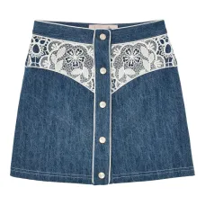 Джинсовая юбка Daisy с кружевом Джинсовая юбка Daisy с кружевом