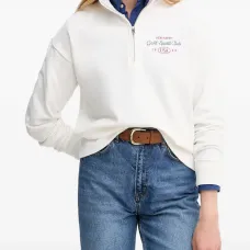 Толстовка с вышивкой и молнией до середины груди