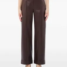 Прямые брюки со складками на манжетах Прямые брюки со складками на манжетах