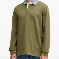 Поло с воротником из шамбре