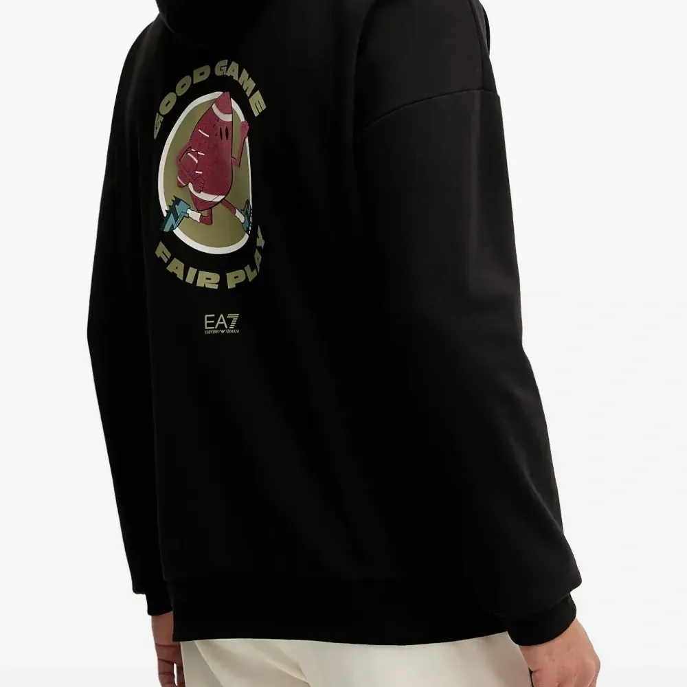 Худи с кулиской и графичным принтом