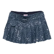 Плиссированная мини юбка с пайетками