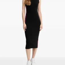 Платье миди в рубчик