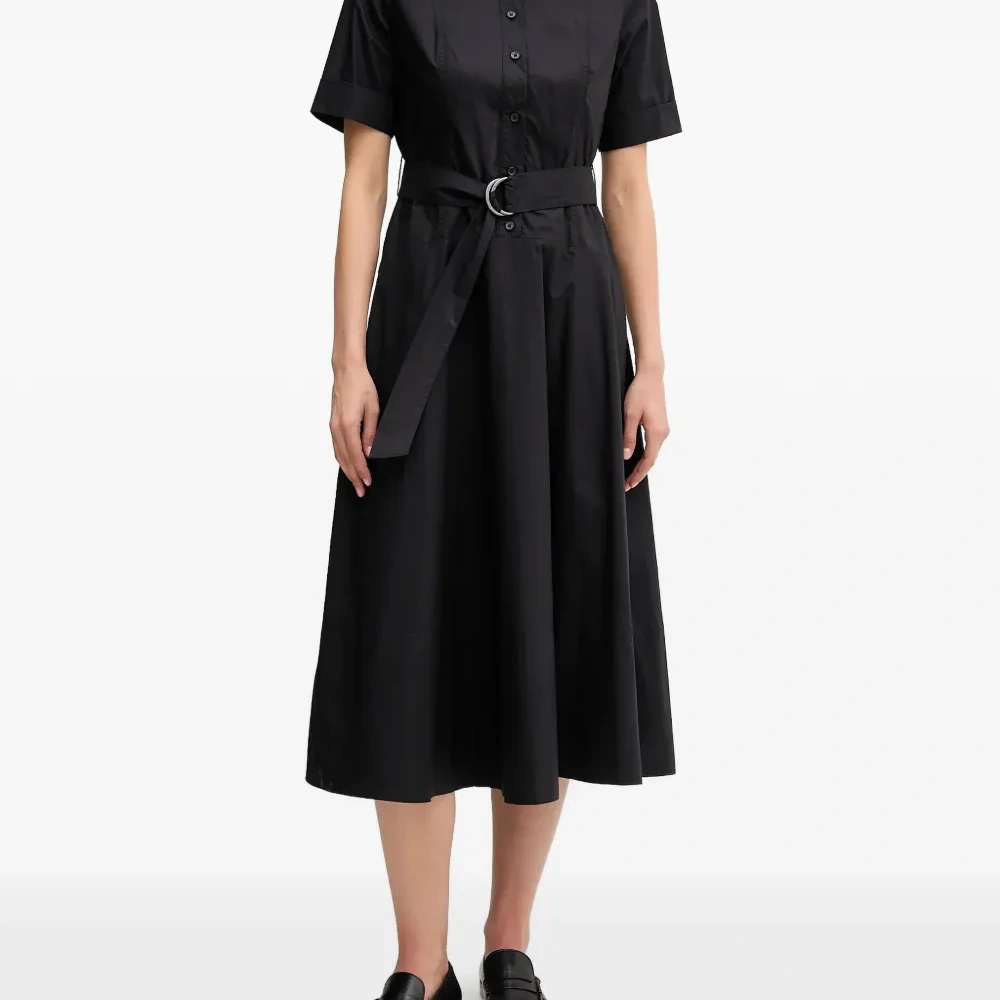 Платье миди с короткими рукавами и поясом