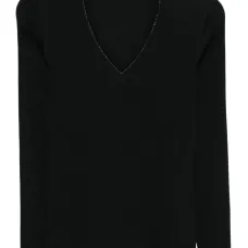 Футболка с V-образным вырезом и длинными рукавами