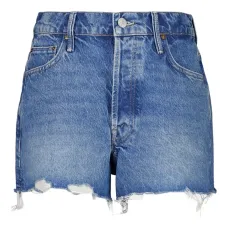 Джинсовые шорты с бахромой