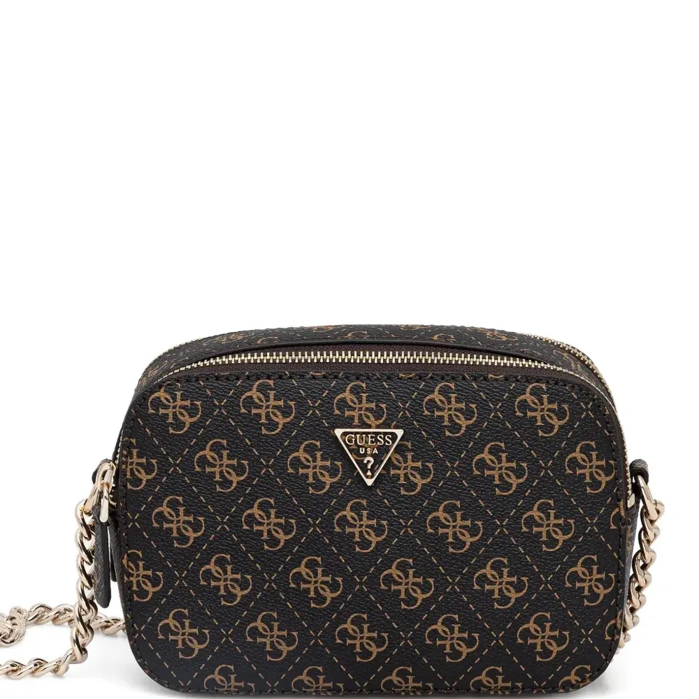 Сумка через плечо с монограммой и цепочкой