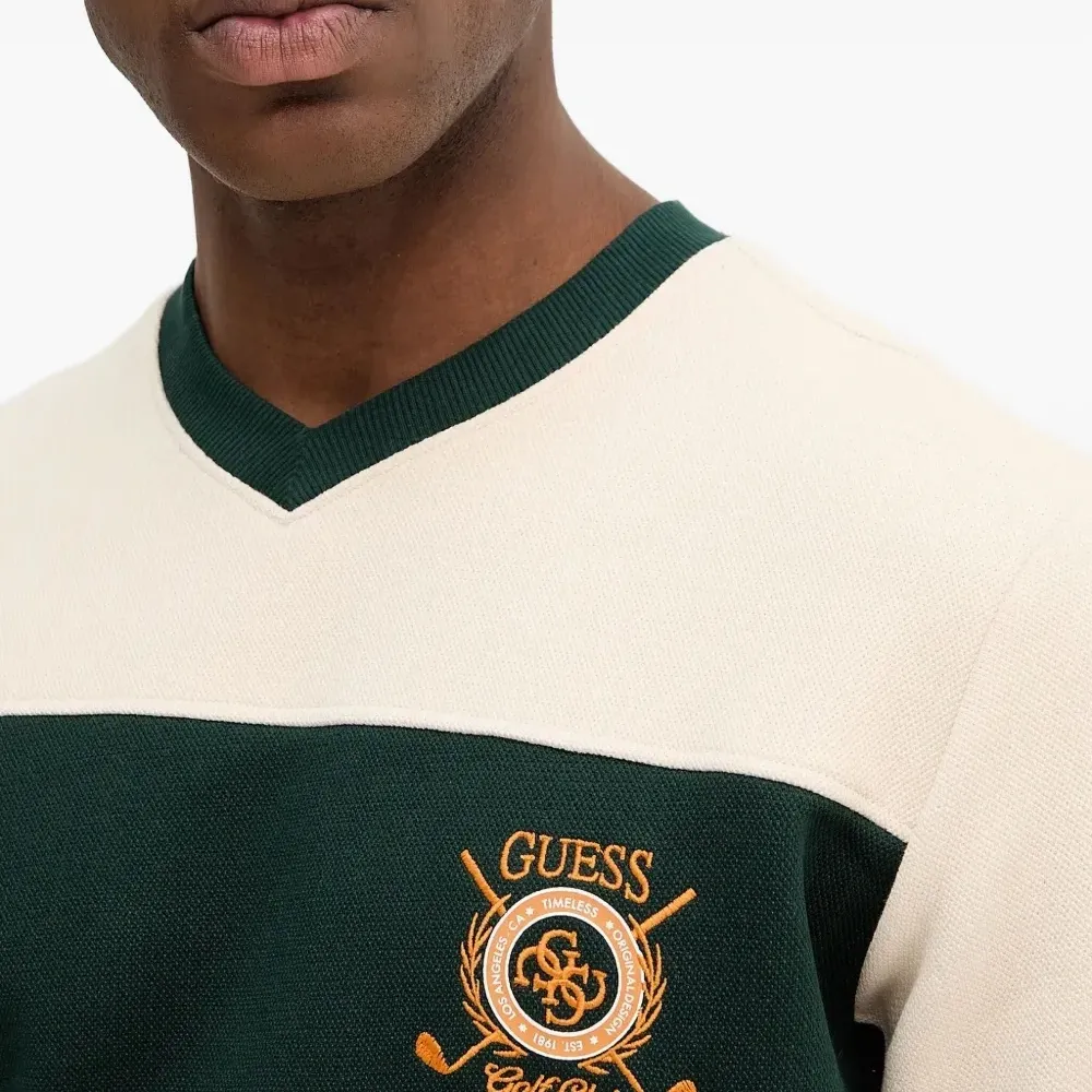 Толстовка с V-образным вырезом и вышитым логотипом