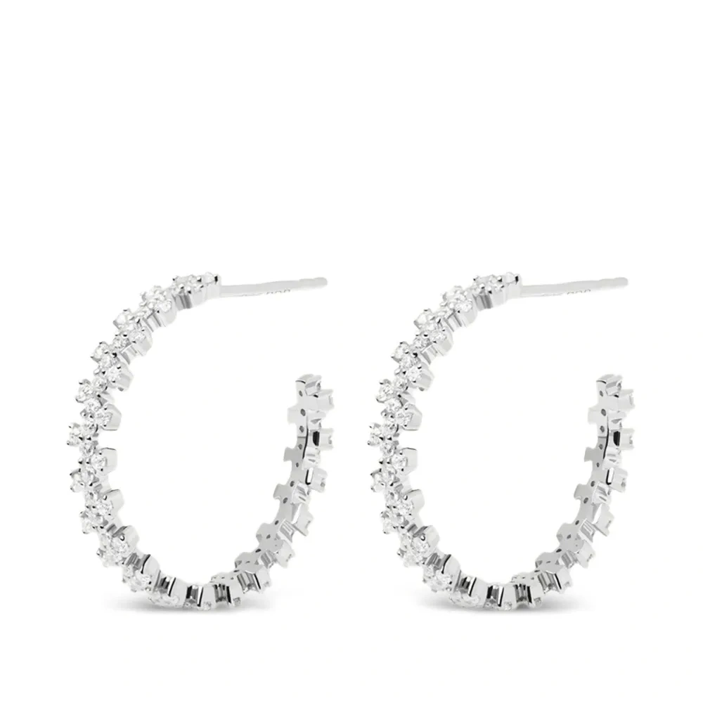 Серьги-кольца с цирконами