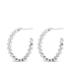 Серьги-кольца с цирконами