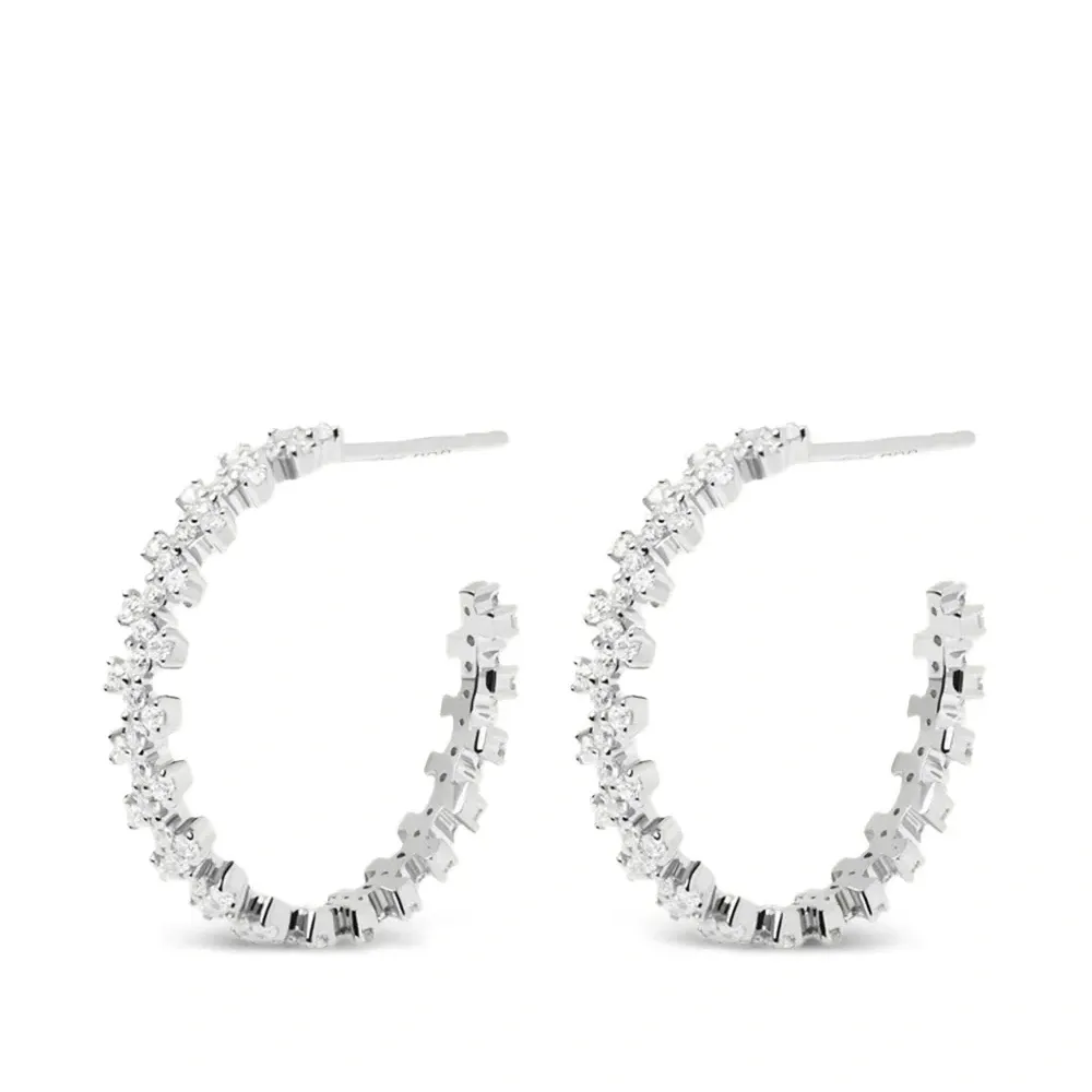 Серьги-кольца с цирконами