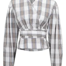 Блузка в клетку с запахом