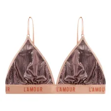 Бюстгальтер в рубчик с эффектом металлик