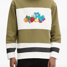 Полосатое худи с графическим принтом