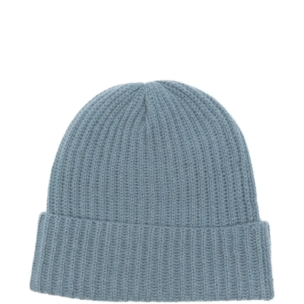 Кашемировая шапка бини в рубчик