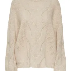 Свитер фактурной вязки с круглым вырезом