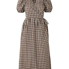 Платье миди в клетку гингем Платье миди в клетку гингем