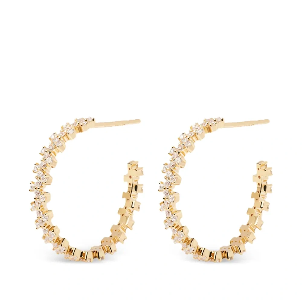 Серьги-кольца с цирконами