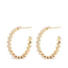 Серьги-кольца с цирконами