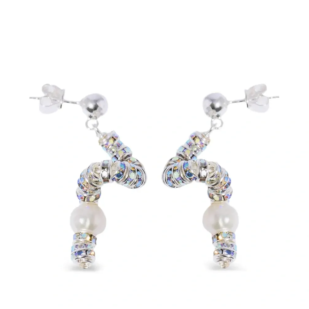 Серьги Tiny Snakes с кристаллами