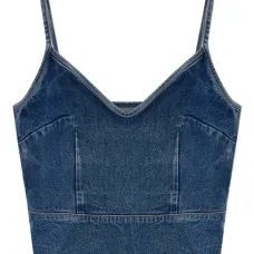 Джинсовый топ на тонких бретелях Джинсовый топ на тонких бретелях