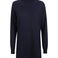 Вязаное платье с высоким воротником