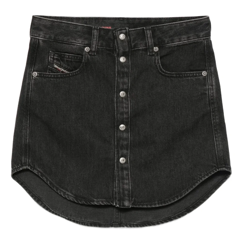 Джинсовая юбка мини на пуговицах Джинсовая юбка мини на пуговицах