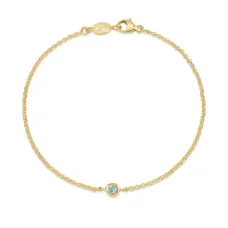 Цепочный браслет с аквамарином