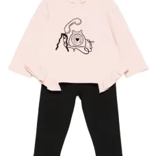 Комплект из топа и брюк с принтом