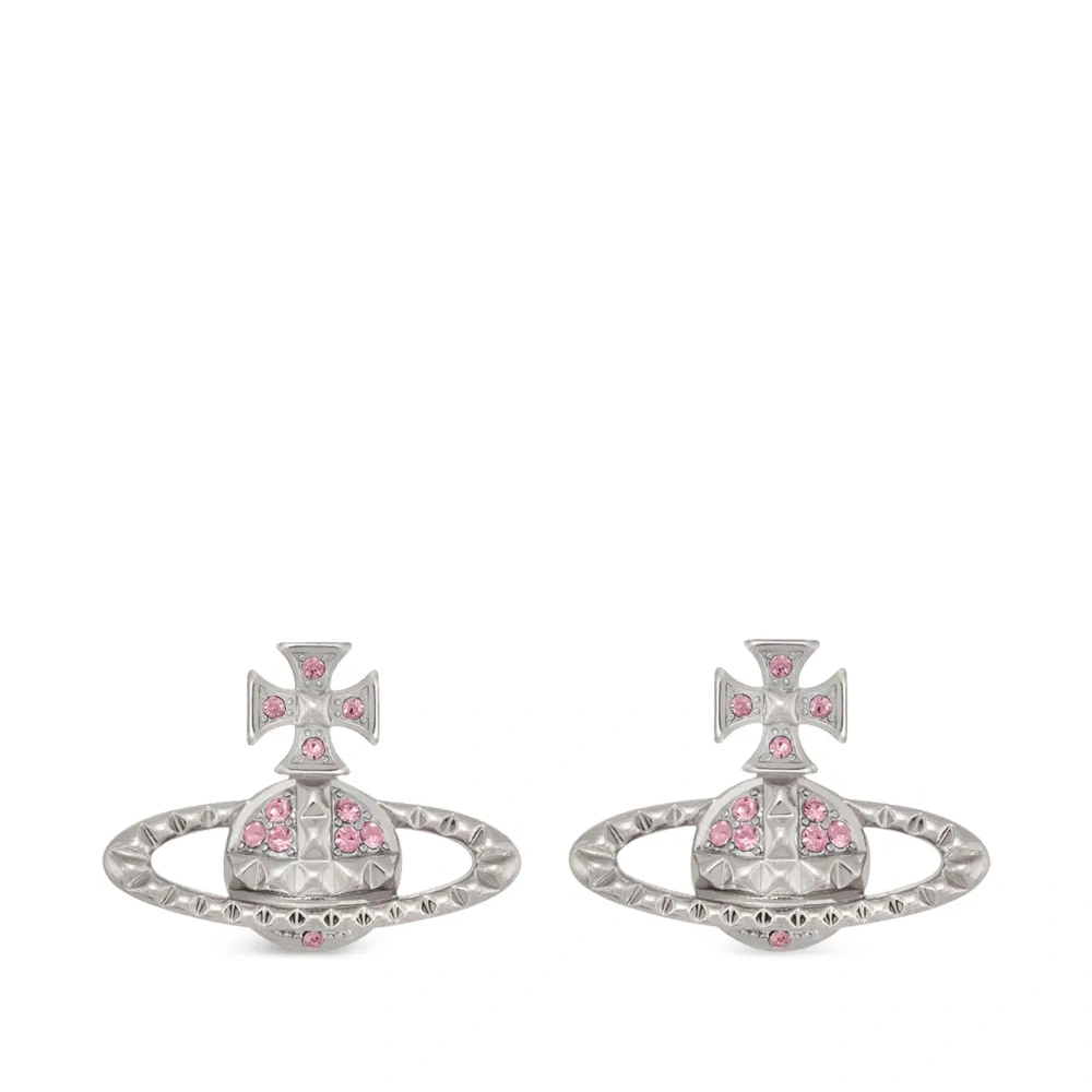 Серьги с розовыми камнями Orb
