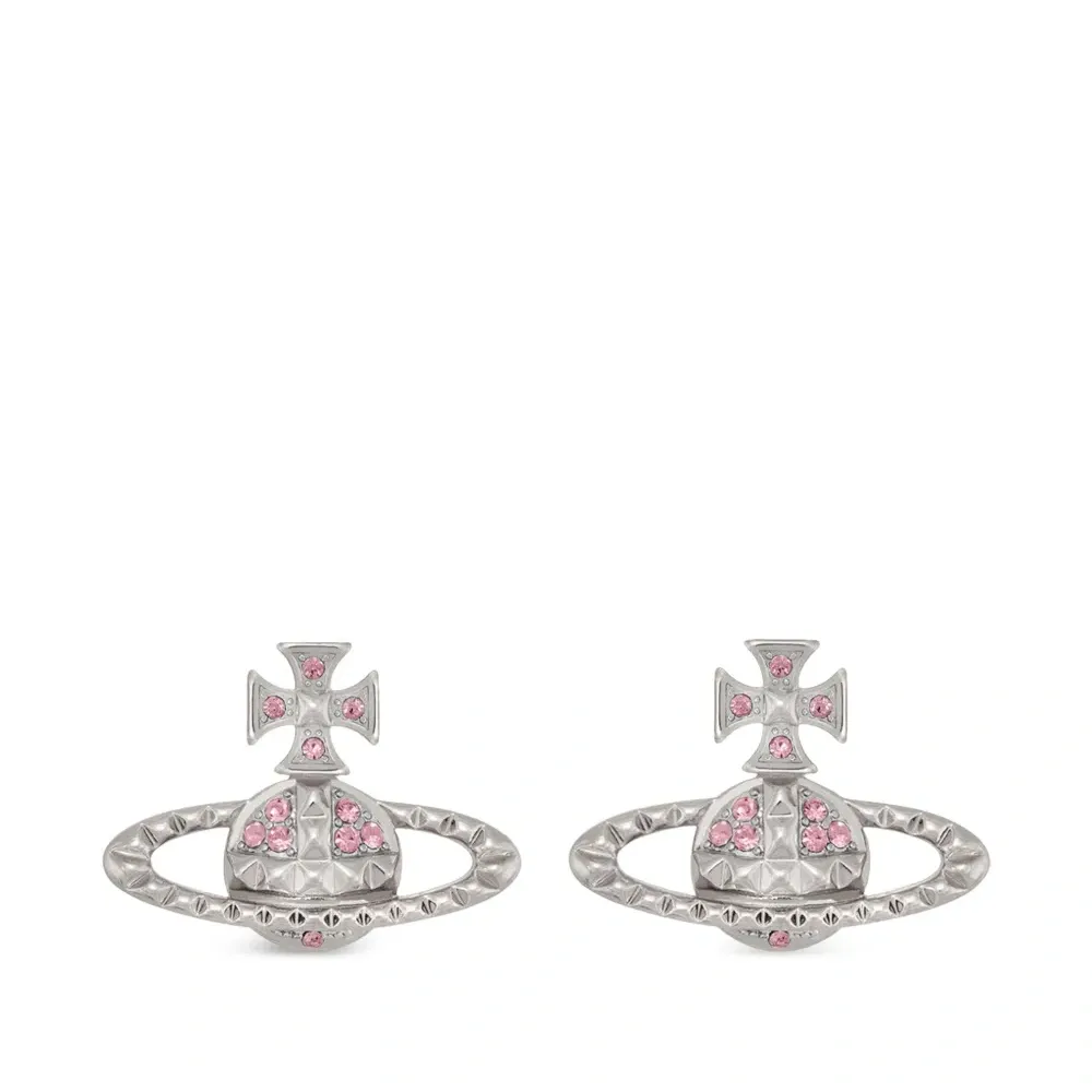 Серьги с розовыми камнями Orb