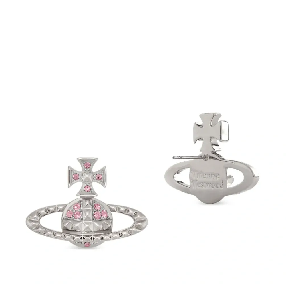 Серьги с розовыми камнями Orb