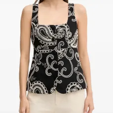 Топ с вышитым узором пейсли