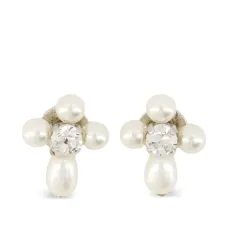 Серьги с жемчугом и кристаллами