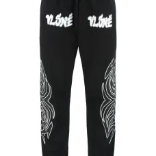 Спортивные брюки с эластичными манжетами и графичным принтом